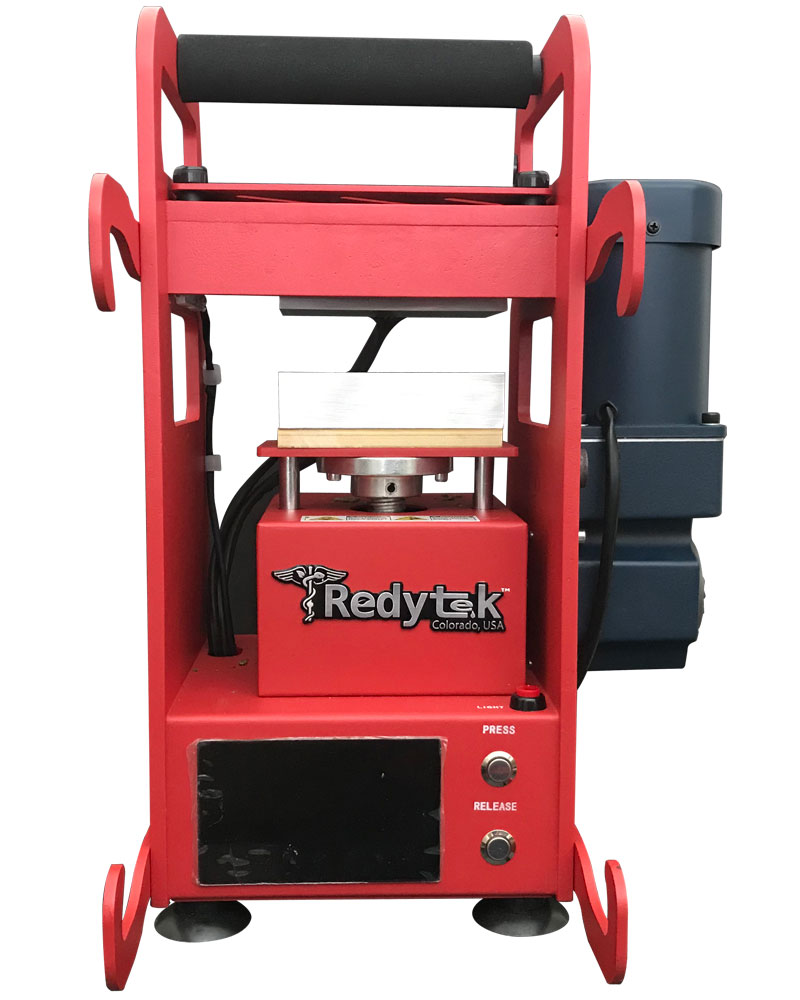 Redytek R2P-E is the best 3 ton electric rosin press machine available for solventless rosin extractions for at home dabs. Press rosin easily!