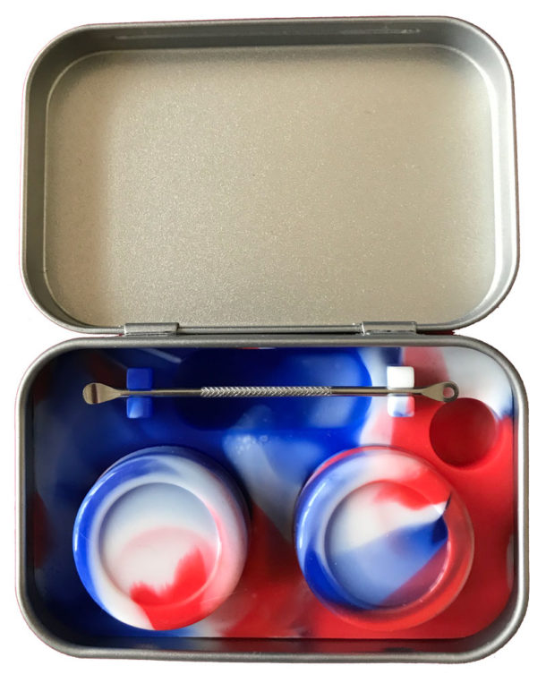 Red-White-Blue discreet rosin carrying tin by Redytek
