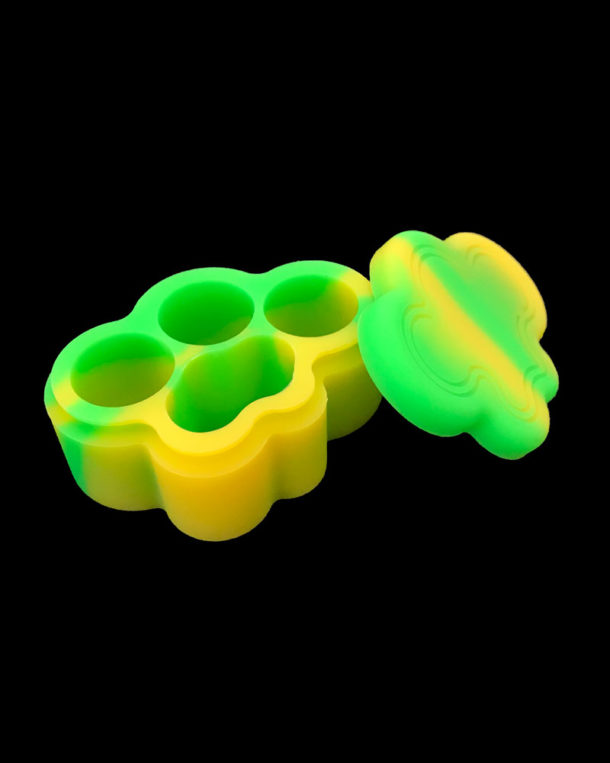 22ml silicone cloud wax dab jar open in green-yellow open by Redytek