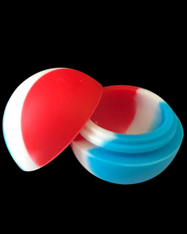 5ml silicone rosin ball jar open in red/white/blue by Redytek