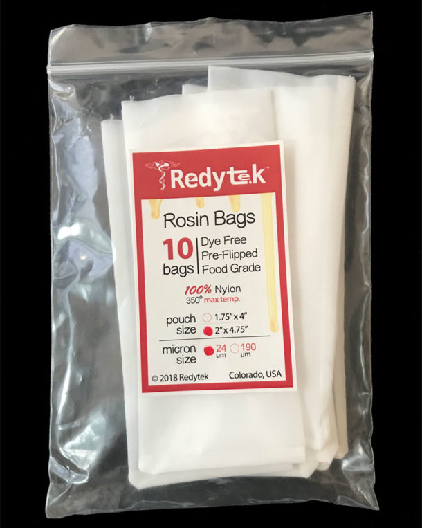 R2P 10 pack rosin filter bags 2 x 4.75 in 24µm by Redytek