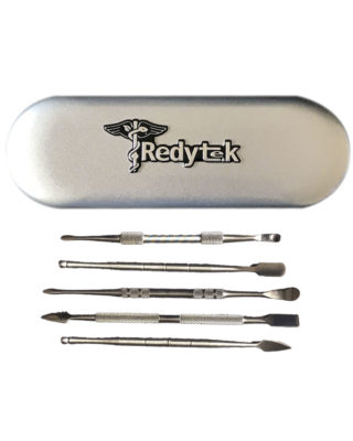 Assortment of tool tips - probe, scraper, spatula, chisel, spearhead, carver, ballpoint, for collecting and working with rosin, budder, wax, live rosin easily. The Redyte rosin tool set.