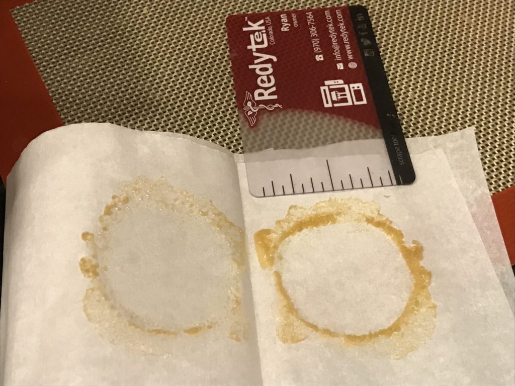 Turning Newcastle Dispensary flower into gold solventless concentrate using Rosin technique and Redytek rosin press Oklahoma
